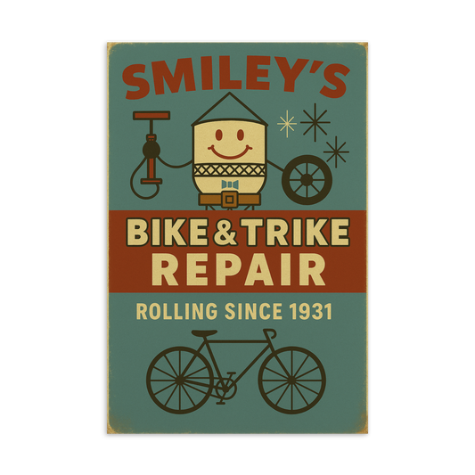 Smiley Bike Trike Repair ART PRINT