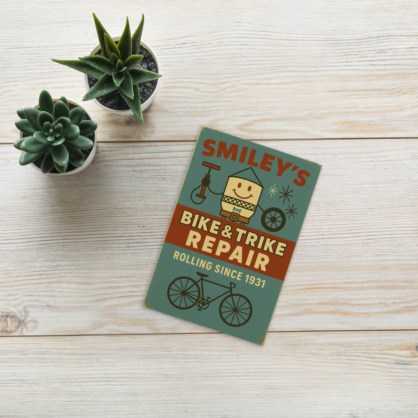 Smiley Bike Trike Repair ART PRINT