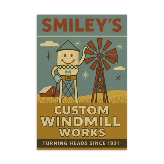 Smiley's Windmill Works ART PRINT