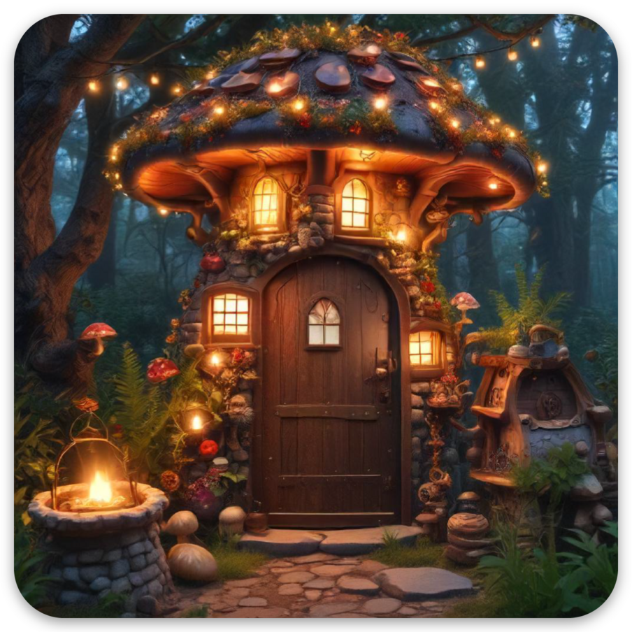 Mushroom Cottage | 3x3 sticker