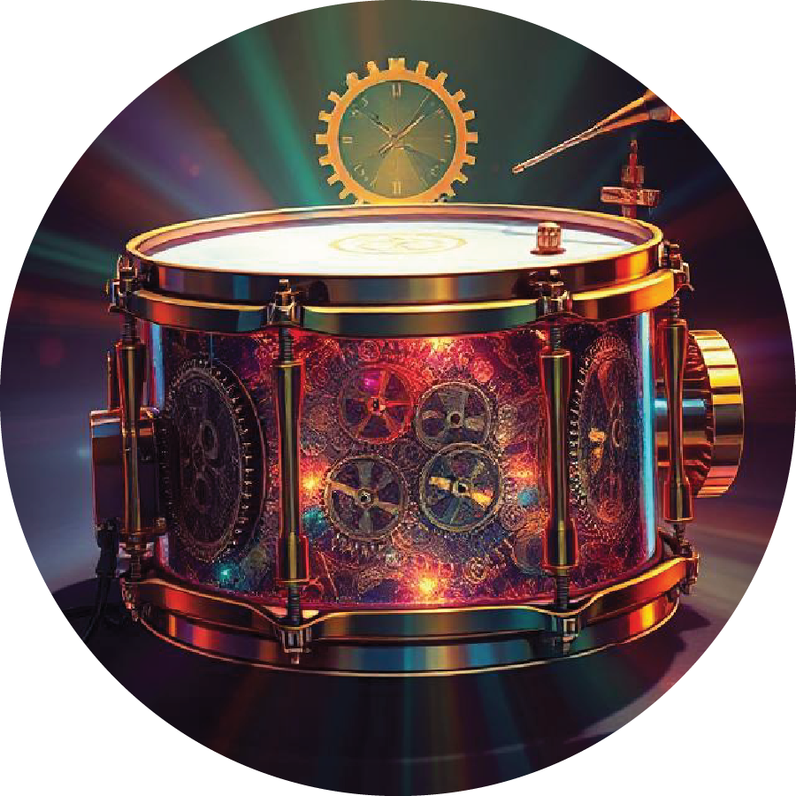 Snare Drum Steampunk  2in
