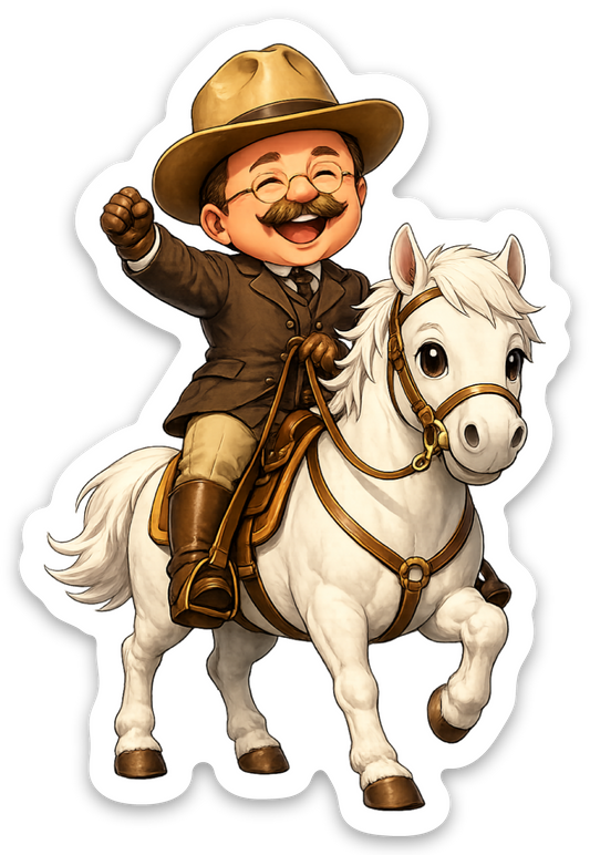 Teddy Roosevelt DIE CUT Chibi MAGNET