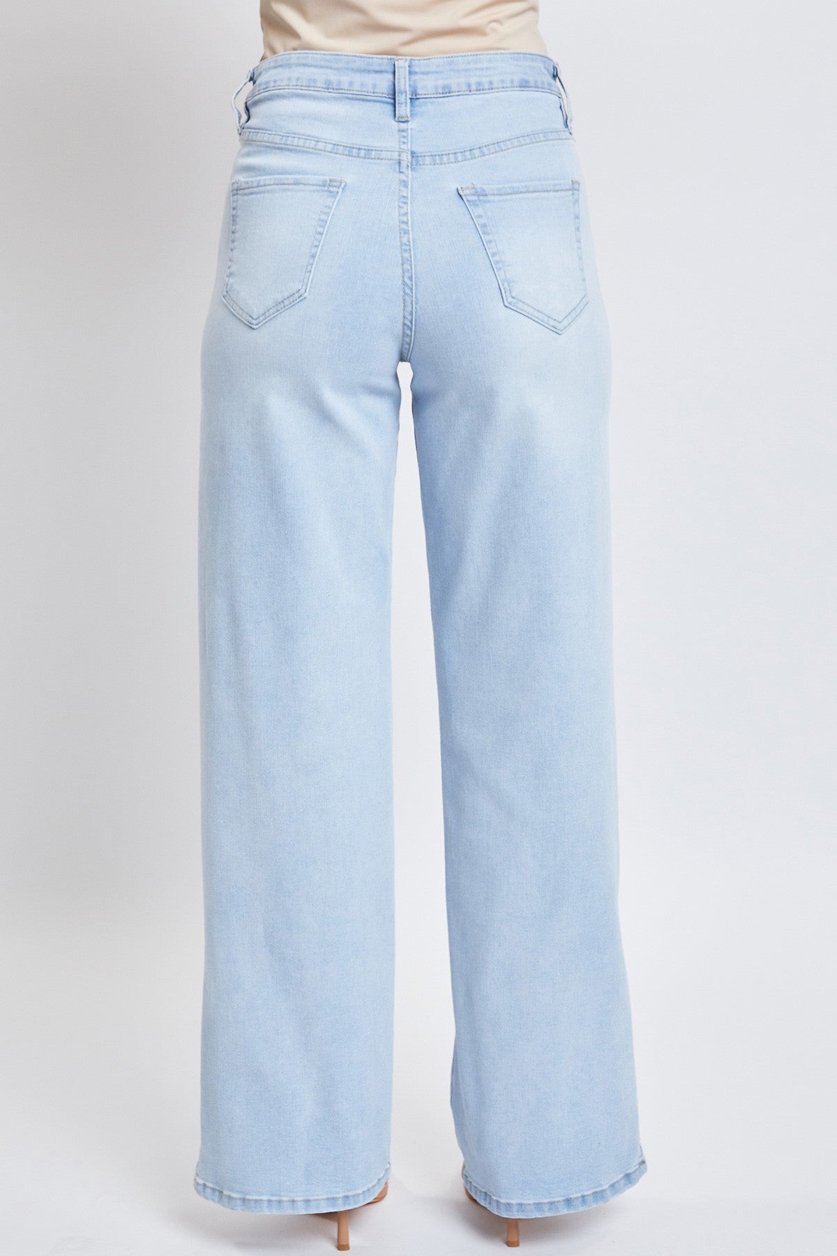 Sophia Light Wash High Rise 90s Straight Side Slit Jean